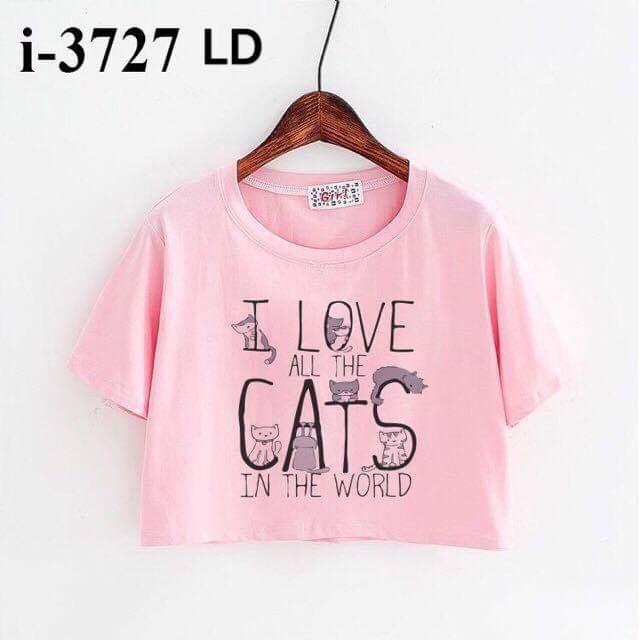 Áo croptop I Love Cats LDU0319