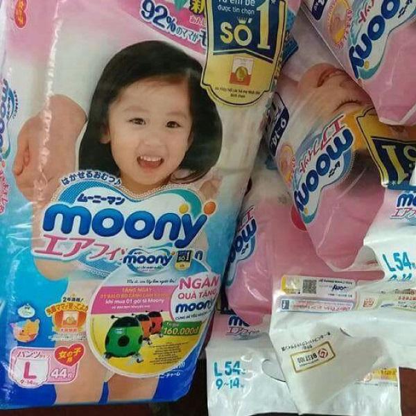 [HÀNG NỘI ĐỊA NHẬT] Bỉm Tã Dán Moony Nhật NB90/S84/M64/L54/L44