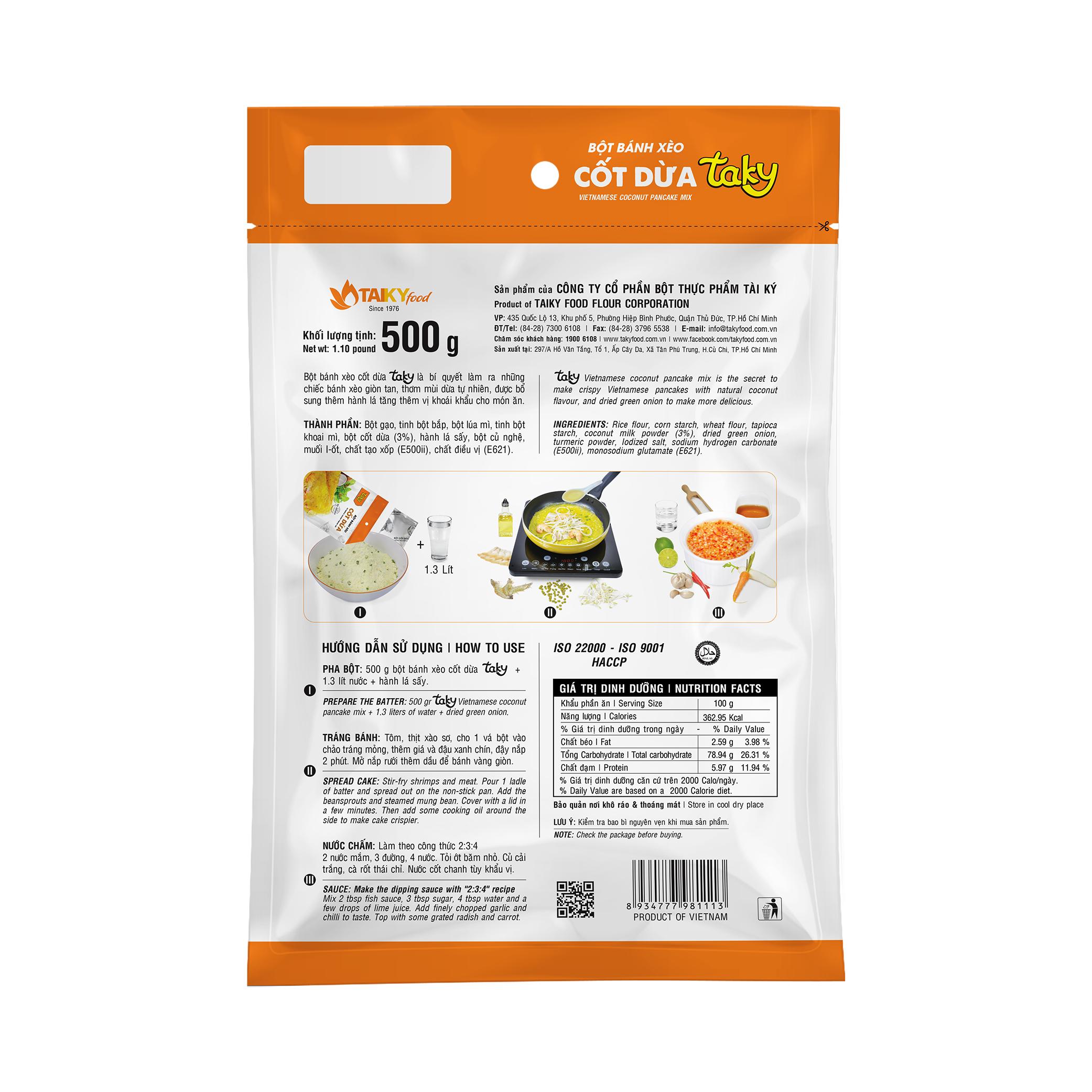 Bột bánh xèo cốt dừa Taky (500g/gói)