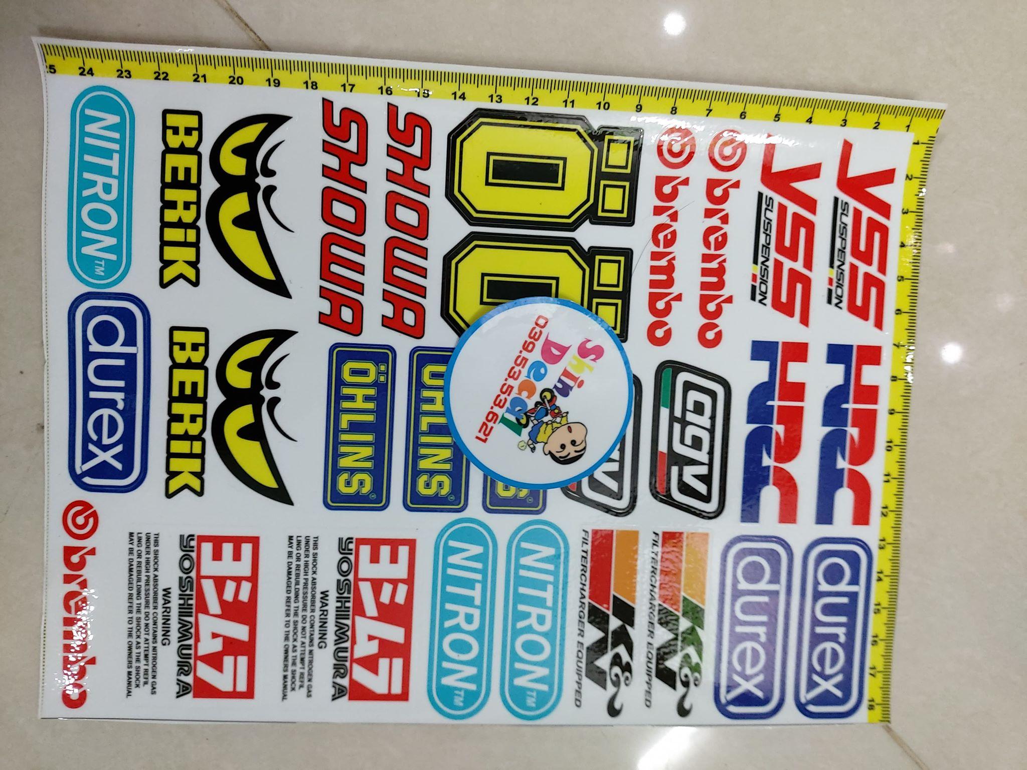 Tem logo dán xe trọn bộ 18x25cm