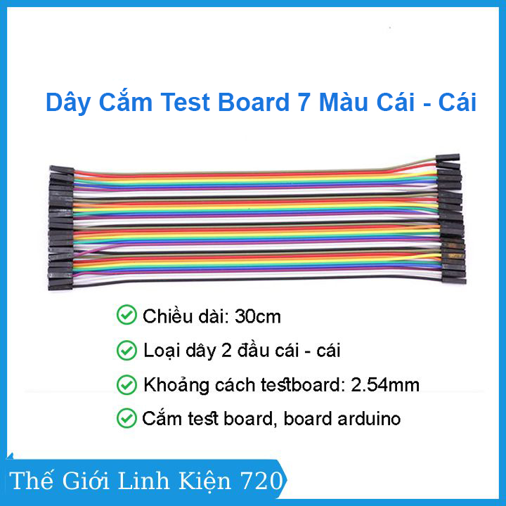 10 sợi dây cắm test board cái - cái 40p 7 màu dài 30cm