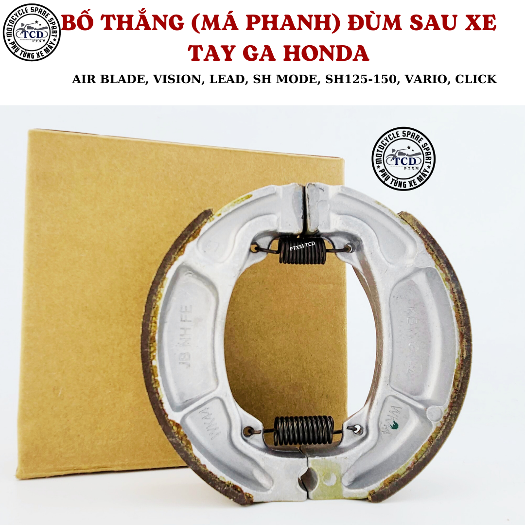 BỐ THẮNG ĐÙM SAU(MÁ PHANH SAU ) XE TAY GA HD ( AIR BLADE, VISION, LEAD, SH MODE, SH125-150, VARIO, CLICK )