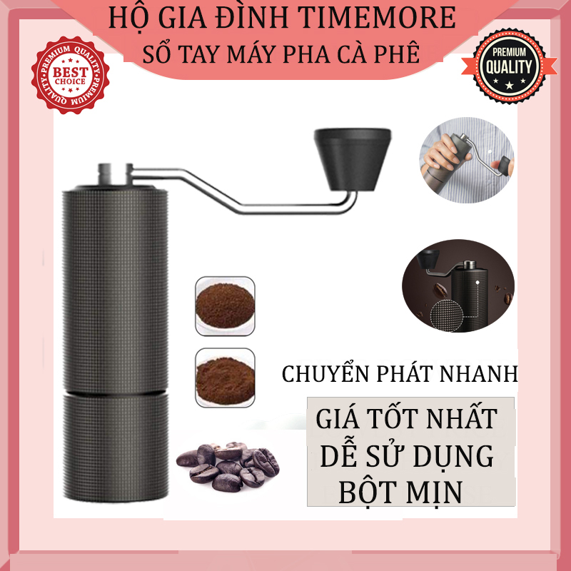 TIMEMORE 2021 household chestnut C2 hand-operated coffee grinder five-axis CNC steel grinding core cutting, with dual bearing positioning thickness adjuster (black)