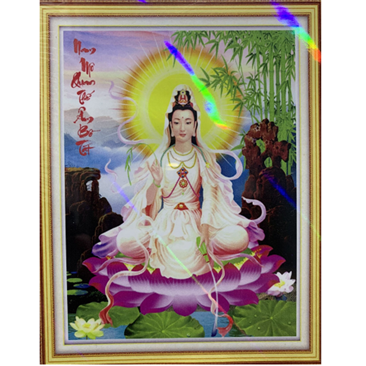 Tranh đính đá phật bà miệng phật cười mang lại may mắn bình an