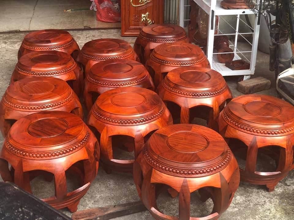 Đôn trống gỗ hương (cao 35cm, mặt 28cm)