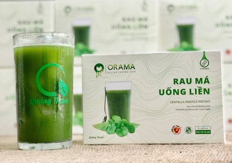 Bột Rau Má Uống Liền ORAMA có đường - 15g x 10 gói/hộp - rau má tươi nguyên chất tăng cường dinh dưỡng