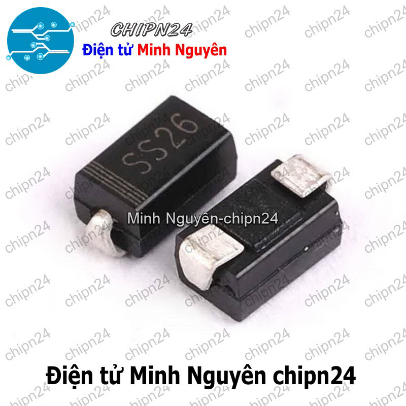 [10 con] (G7) Diode Dán SS26 SMA 2A 60V (SMD) (4.3x2.6mm) (Diode xung) - HH004090