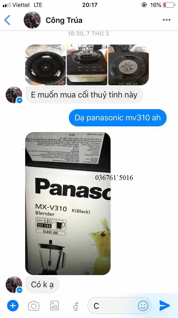 (Phụ kiện) Cối thủy tinh máy sinh tố panasonic V310