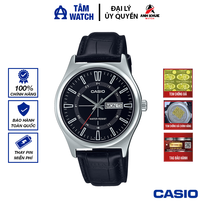 Đồng hồ nam dây da Casio Standard chính hãng Anh Khuê MTP-V006 Series (38mm)