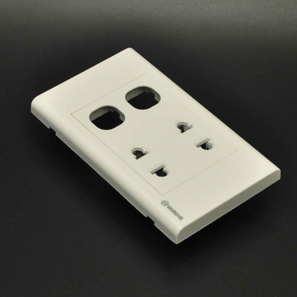 [SINO] MẶT 2 Ổ CẮM + 2 LỖ - S18