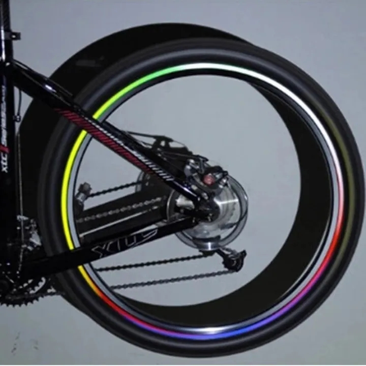 ROCKBROS Bicycle Rim Sticker Diy Light Decal Reflective Sticker Safe Protective Accessories（Yellow）