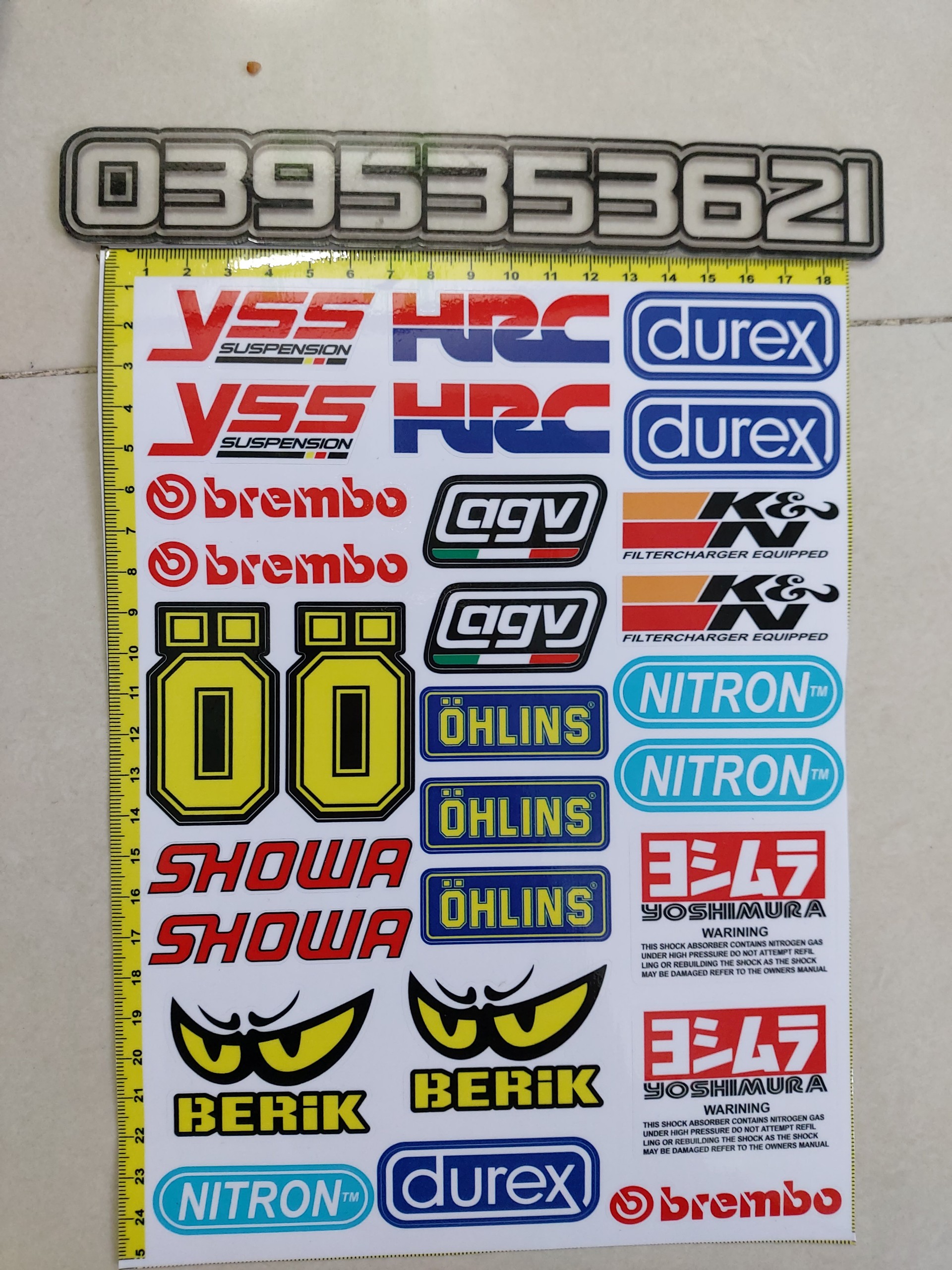 Tem logo dán xe trọn bộ 18x25cm