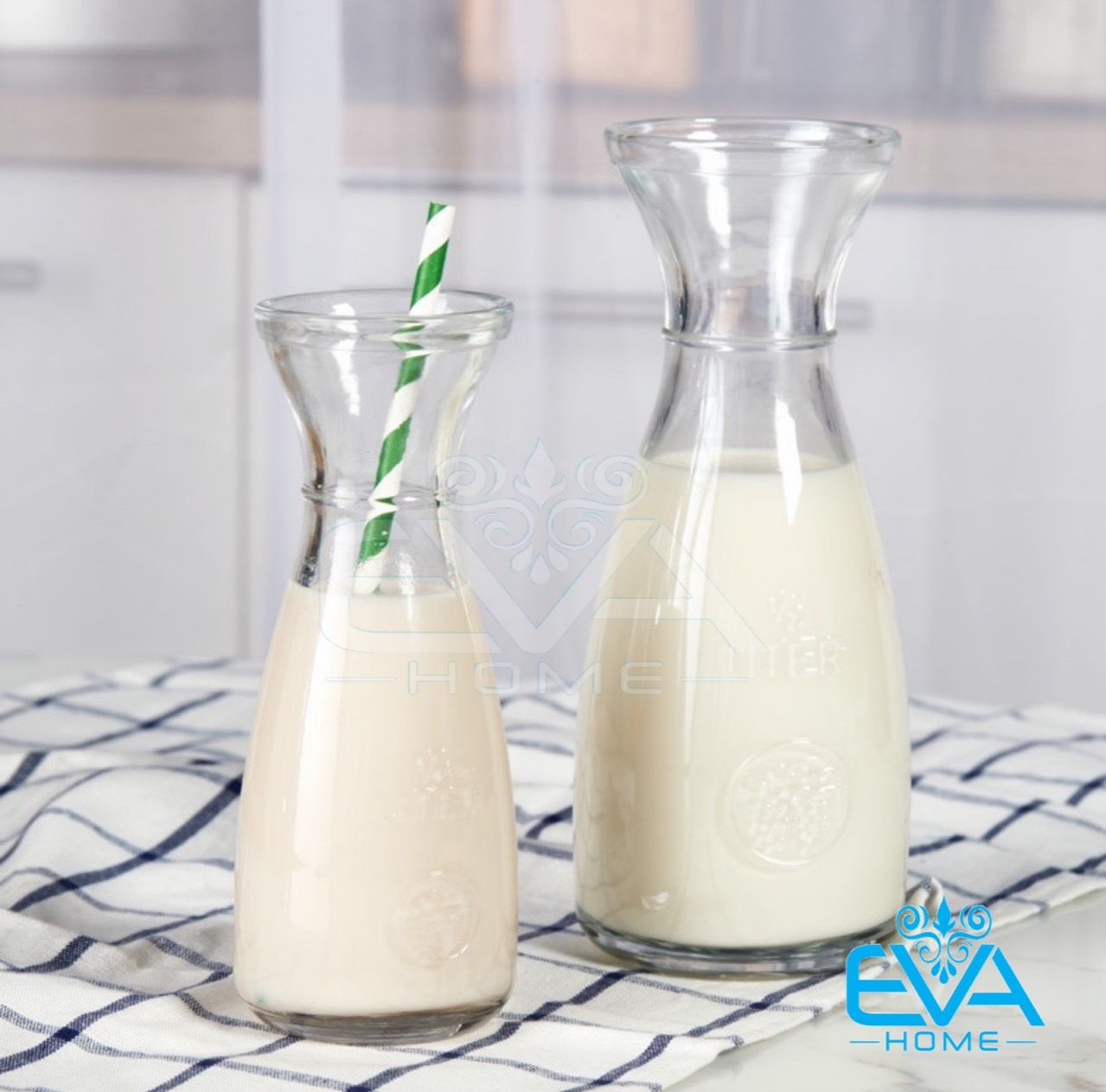 [HCM]Combo 2 Ly Thuỷ Tinh Đựng Sinh Tố Trà Sữa Dáng Eo Lớn 500 ML Và Eo Nhỏ 350 Ml M1424