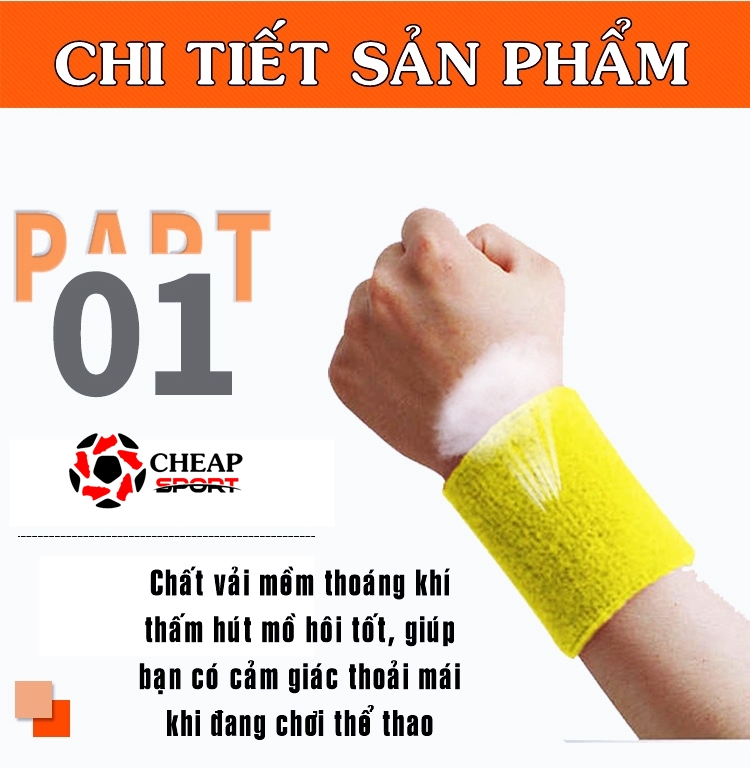 Băng Đeo Cổ Tay Thể Thao Thấm Hút Mồ Hôi Cao Cấp Chất Liệu Cotton Bảo Vệ Cổ Tay Khi Chơi Bóng Rổ, Tennis, Cầu Lông, Gym, Chạy Bộ, Bóng Đá