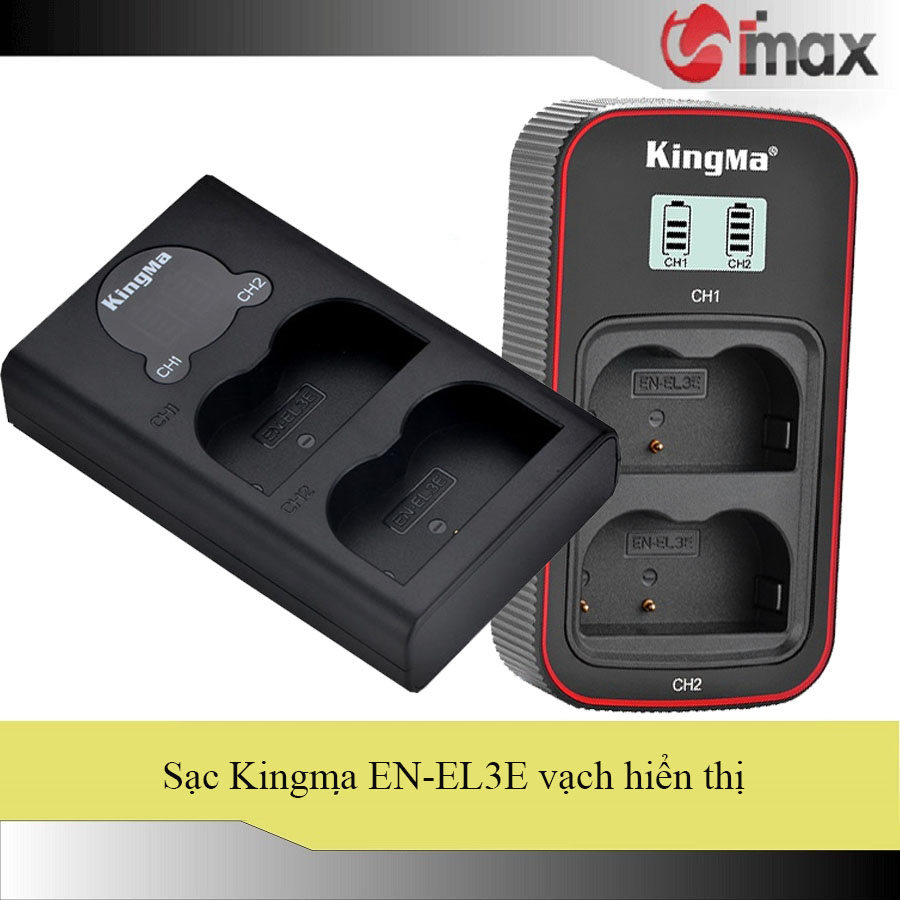 Sạc đôi Kingma EN-EL3E có vạch hiển thị