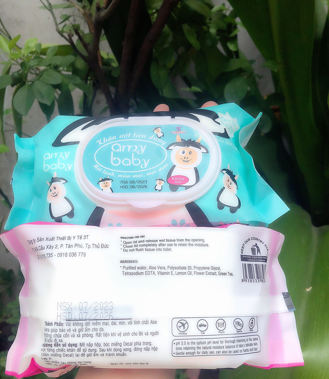 COMBO 10 KHĂN ƯỚT AMY BABY CAO CẤP KHÁNG KHUẨN