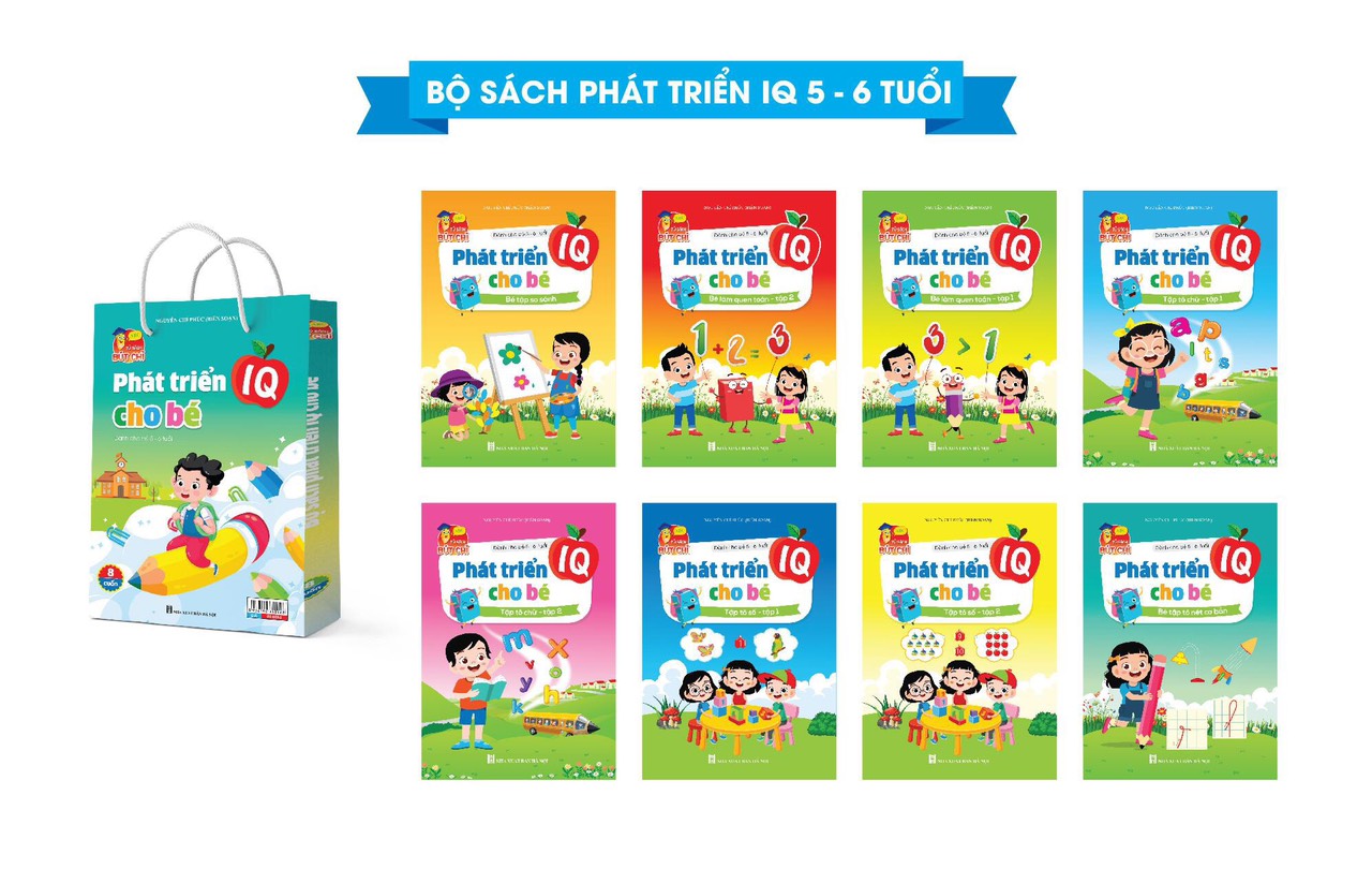 Bộ 8 cuốn phát triển iq cho bé dành cho bé 5-6 tuổi