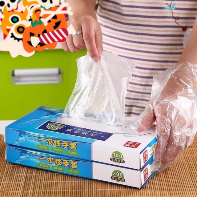 ⛔FREESHIP⛔ Hộp 200 găng tay nilon đa năng (LOẠI 200 CÁI)