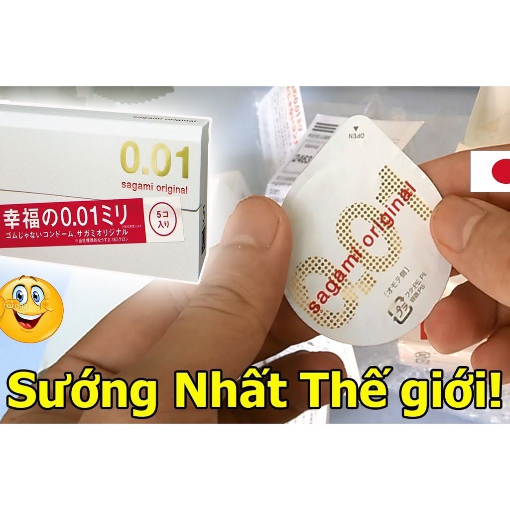 BCS Sagami 0.01 Nhật Bản (Hộp 5 Chiếc) Che Tên Sản Phẩm