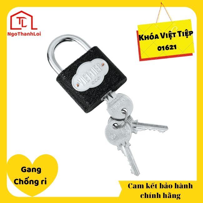 Ổ Khóa cửa treo Việt Tiệp 01621 bấm gang 6 phân  - khóa bấm không cần chìa có bán tại Ngô Thành Lợi