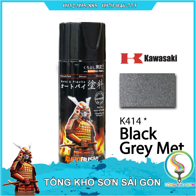 Chai sơn xịt Samurai màu xám tối K414