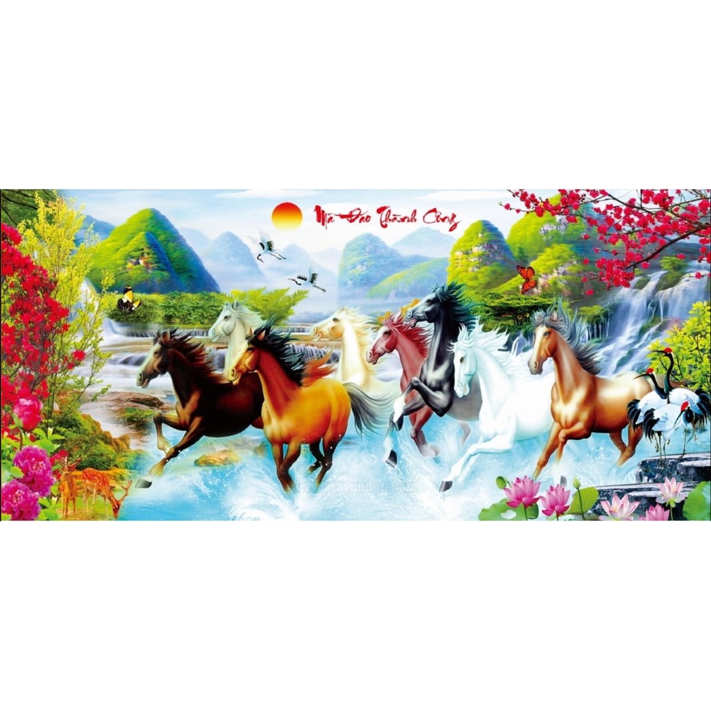 Tranh đính đá mã đáo thành công . kích thước: 1m60 x 70cm - 2m x 90cm