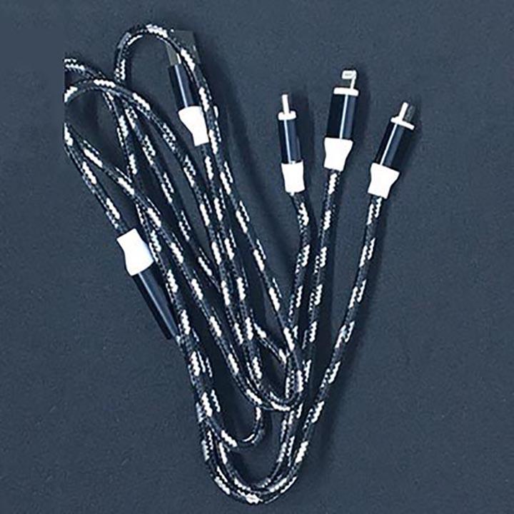 Cáp sạc dây dù 3 đầu dài 1m