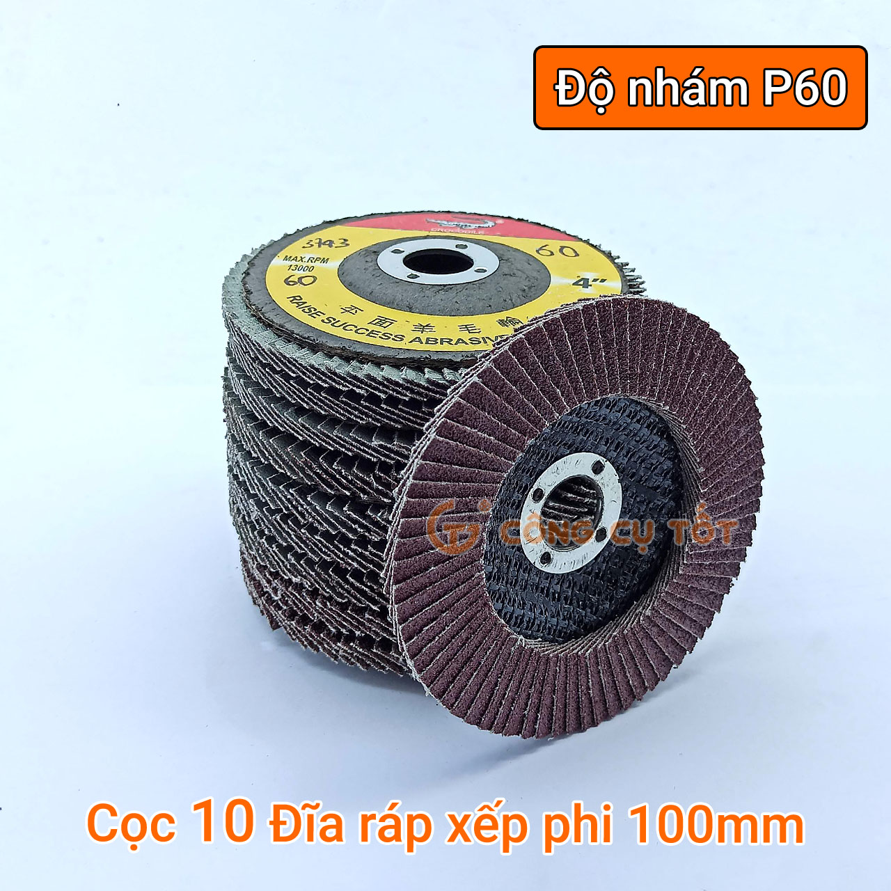10 cái Đĩa ráp xếp - Đĩa chà nhám xếp Φ100mm dùng cho máy cầm tay