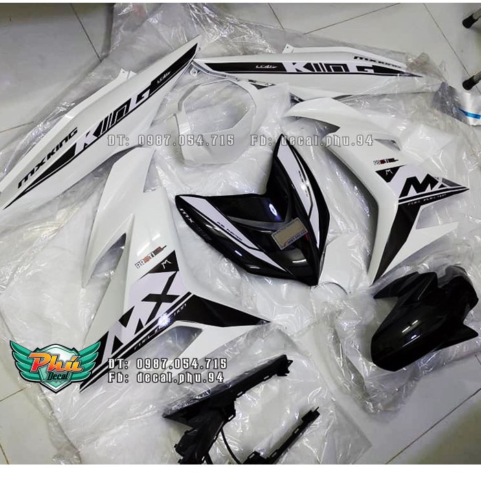 Tem rời Ex 150 Mx King Trắng Đen 2|Mẫu mã đa dạng|Chi tiết sắc nét|Nhận làm Tem rời theo Yêu Cầu