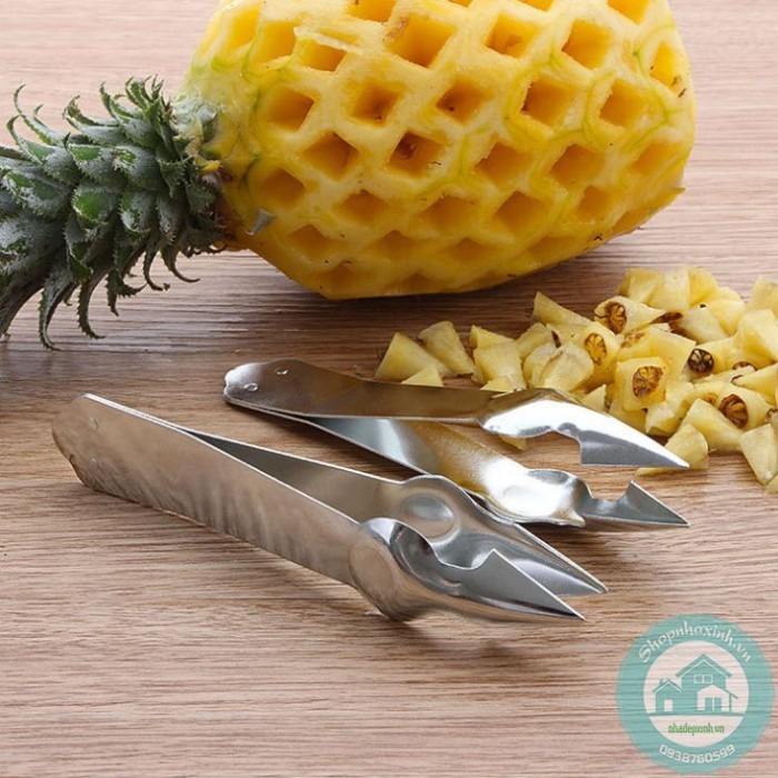 Nhíp gắp mắt thơm inox dụng cụ gọt trái cây