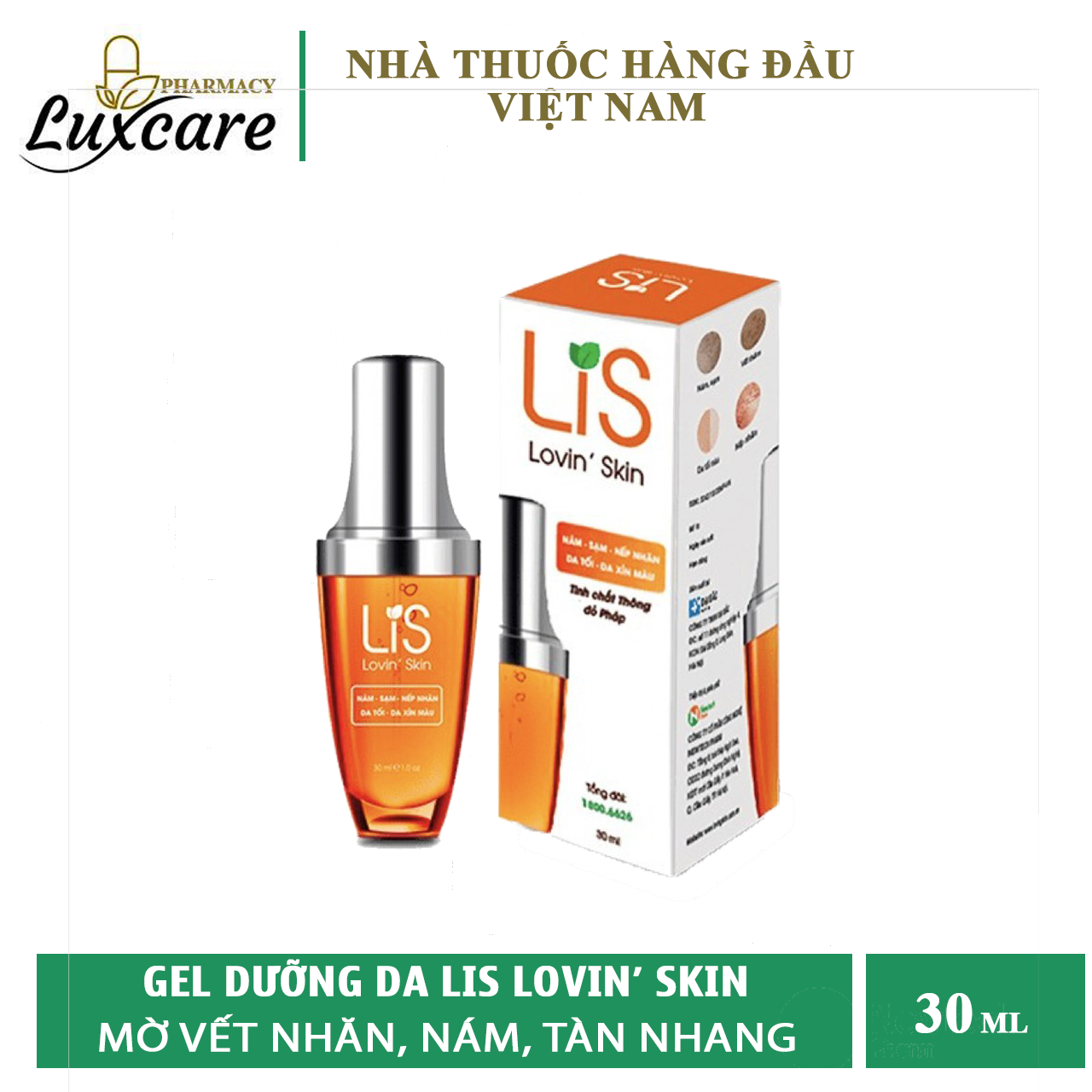 Gel Dưỡng Da Thông Đỏ Pháp LiS Lovin Skin - Giúp làm mờ vết nhăn vết thâm sạm nám tàn nhang