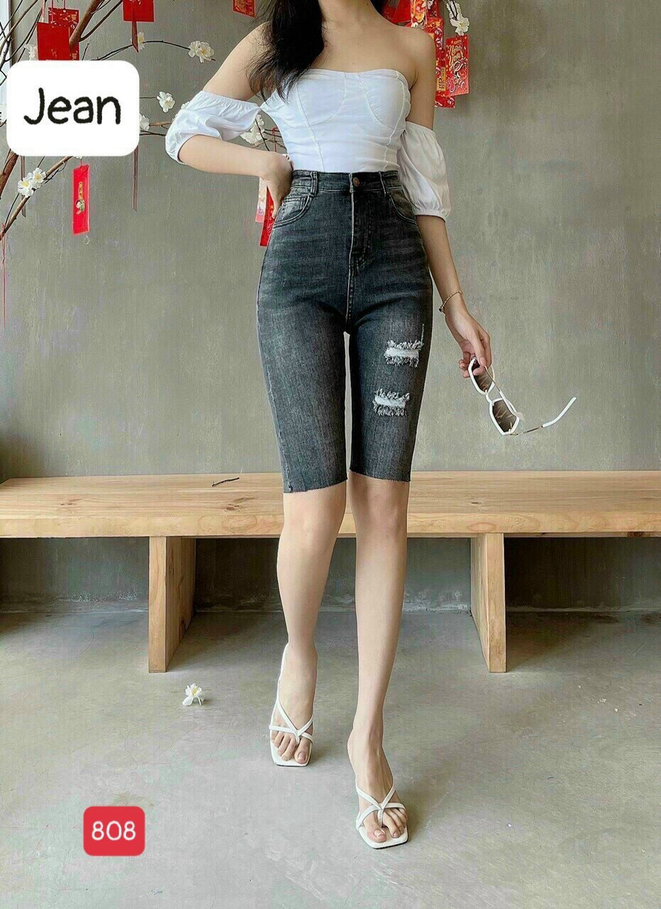 [HCM]QUẦN SHORT NỮ LƯNG CAO - QUẦN JEAN LỬNG NỮ - QUẦN NGỐ NỮ THỜI TRANG SEVENSHOP89 MSSN808