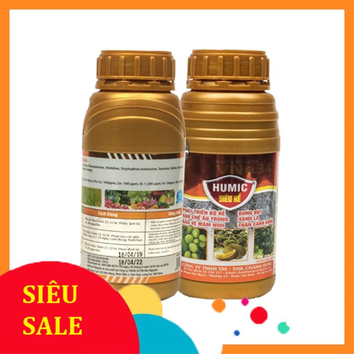 [HCM]Phân Bón Lá Humic Siêu Rễ  ra rễ cực mạnh (Chai 500ml đậm đặc)