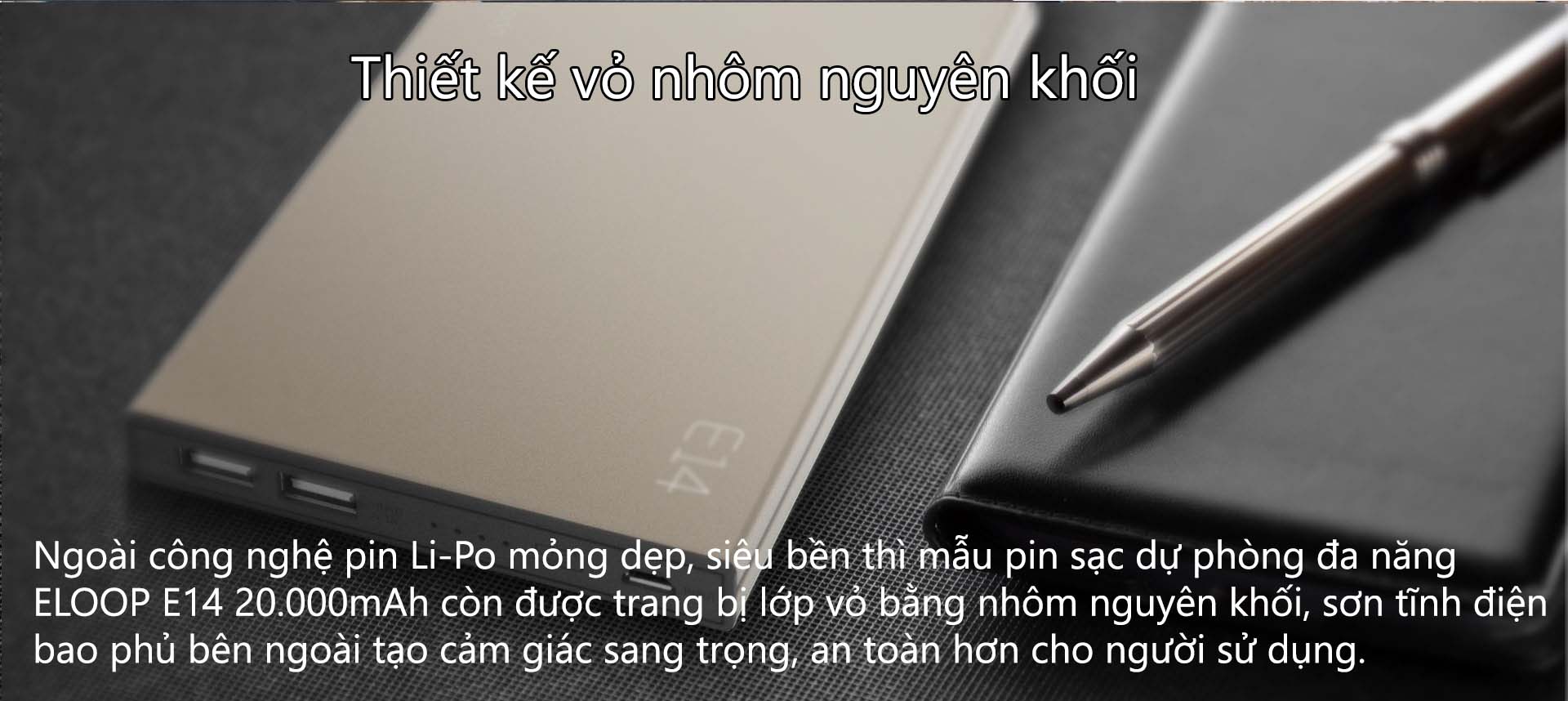 Pin Sạc Dự Phòng Eloop E14 20.000mAh - Hãng Phân Phối Chính Thức