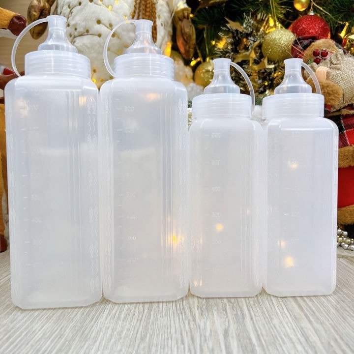 Bình nhựa đựng sốt vuông