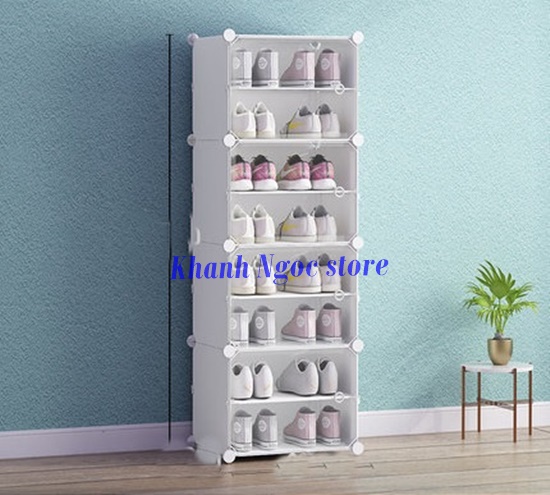 👟👞 tủ giày dép 8 ô nhựa lắp ghép - mẫu mới đa năng 👟👞