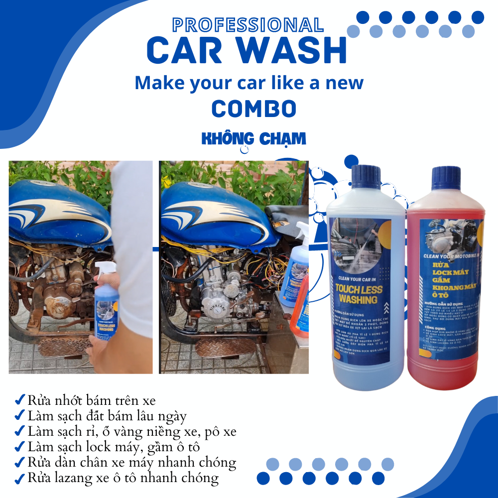 Combo dung dịch rửa xe cũ thành xe mới