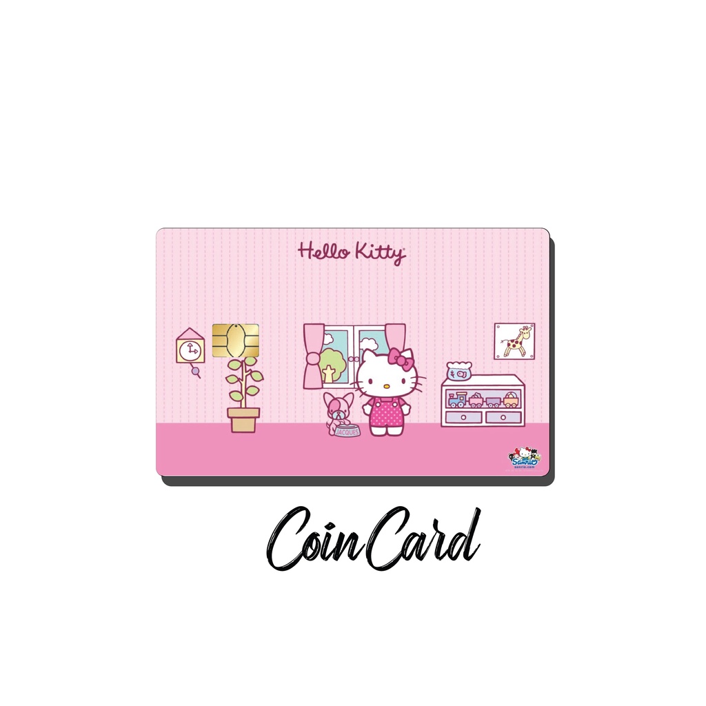 " Hello Kitty "( Decal dán Thẻ ATM, debit, thẻ từ, thẻ chung cư, bảo vệ thẻ) | Dán thẻ ATM COINCARD