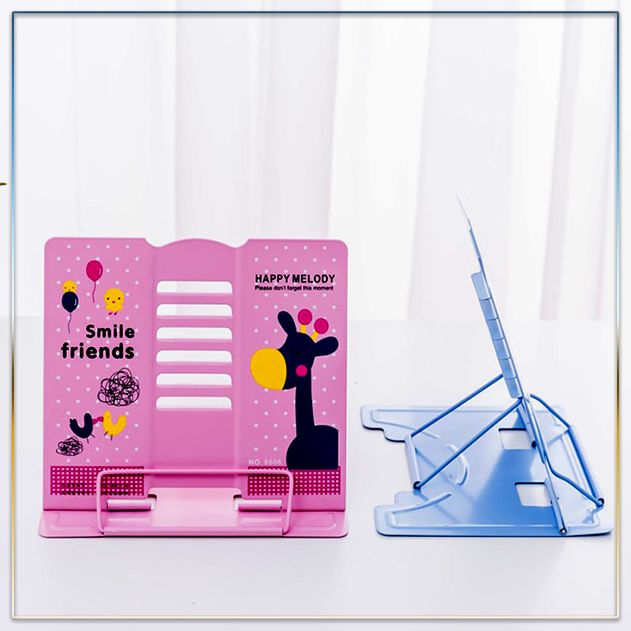 Giá Kẹp Sách, Đỡ Sách Chống Cận Thị, Chống Gù Cho Bé, Điều Chỉnh Được Mọi Góc Nghiêng Khoảng Cách Từ Mắt Tới Sách Vở Cho Phù Hợp In Hình Đáng Yêu