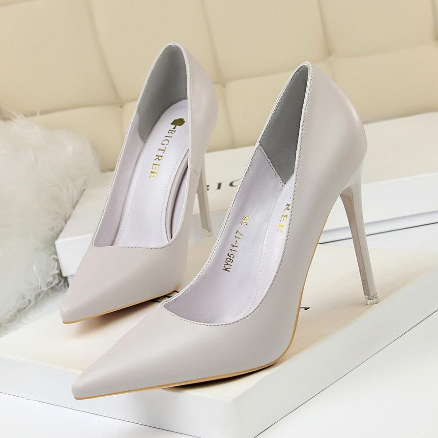 9511-17 high heels Bigtree leather money plain basic, water stick no bubble