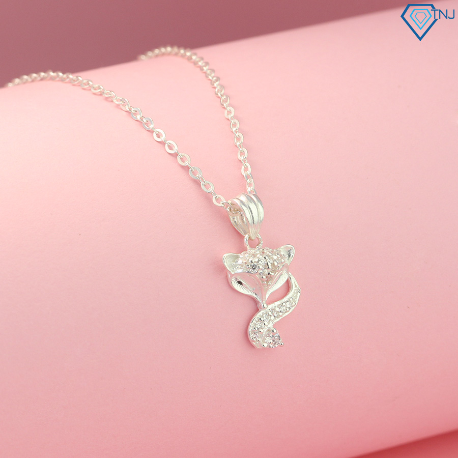 Quà sinh nhật cho nữ ý nghĩa - Dây chuyền bạc nữ mặt hồ ly đính đá DCN0499 - Trang Sức TNJ