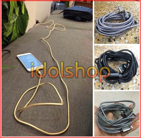 Cáp sạc 3m iphone, type c, micro bọc dù