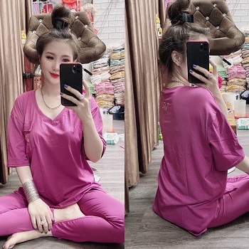 [HCM]SÉT ĐỒ BỘ ÁO FOM RỘNG SẺ TÀ QUẦN ÔM