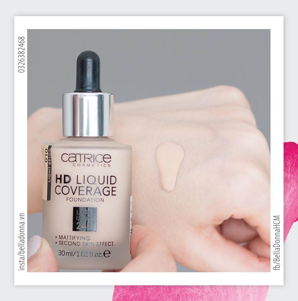 Kem Nền Che Phủ Hoàn Hảo Catrice Hd Liquid Coverage 30ml #010 Light Beige