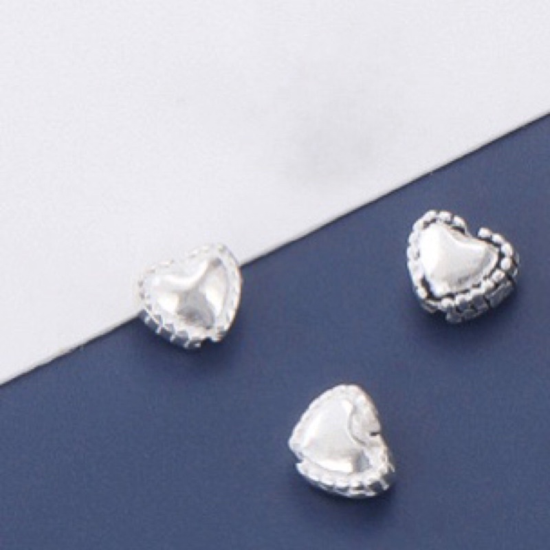 [S925] Charm bạc trái tim loại nhỏ - MH862