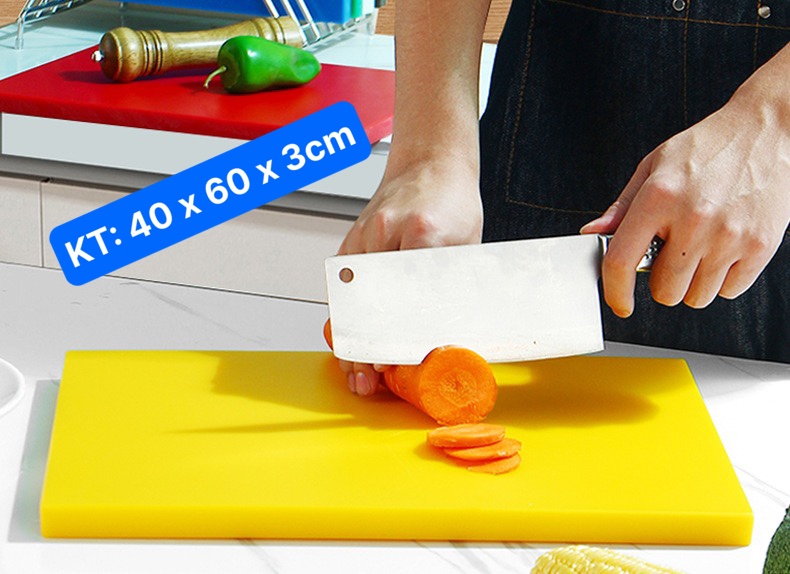Thớt Nhựa PE Công Nghiệp 5 Màu Lựa Chọn [ KT: 40cm x 60cm x2cm ; 40cm x 60cm x 3cm ]