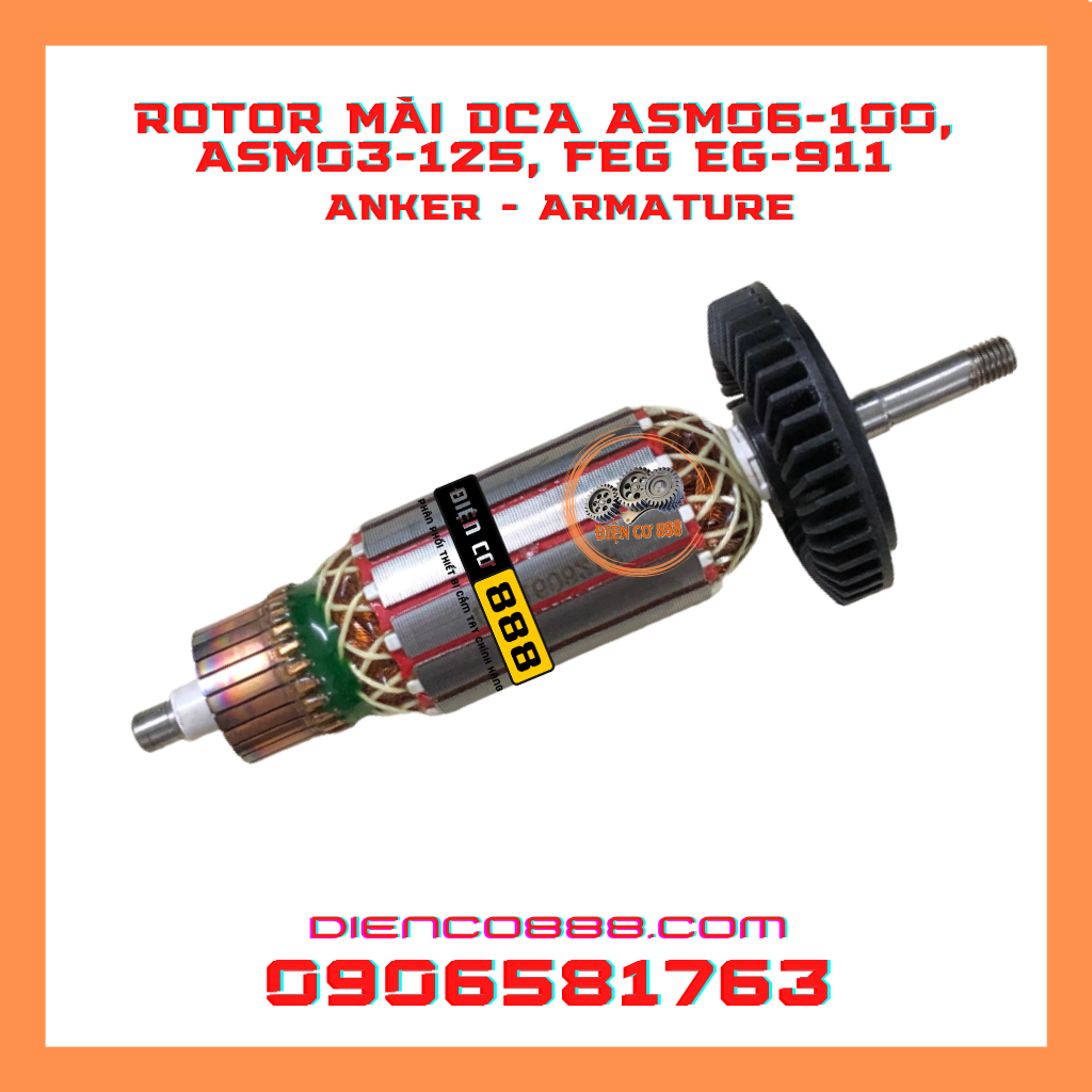 Rotor mài dca asm 06-100 , 03-125 220v - tặng chổi than