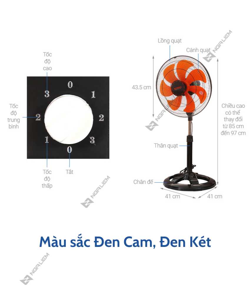 Quạt Lỡ Thân Sắt LTS1636 SENKO [Hàng Chính Hãng]