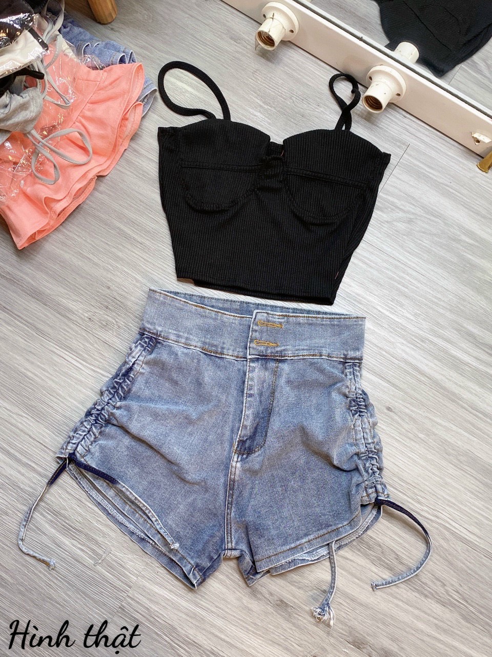 SHORT JEAN DÂY RÚT 2 BÊN HÔNG KIỂU MỚI ĐỦ SIZE