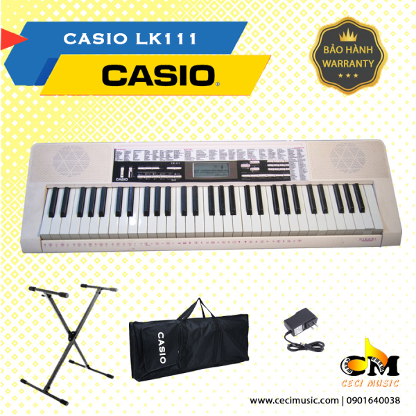 Đàn Organ Casio LK111, sản xuất tại Nhật, 61 phím sáng, đàn trang bị chức Touch, phù hợp cho trẻ nhỏ mầm non, thiếu nhi học và làm quen với đàn
